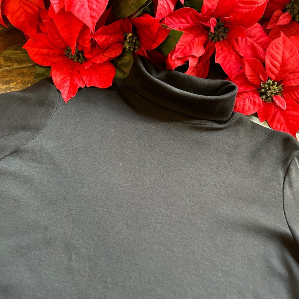 L.L. Bean Pima Cotton Turtleneck in Black - Picture 8 of 12